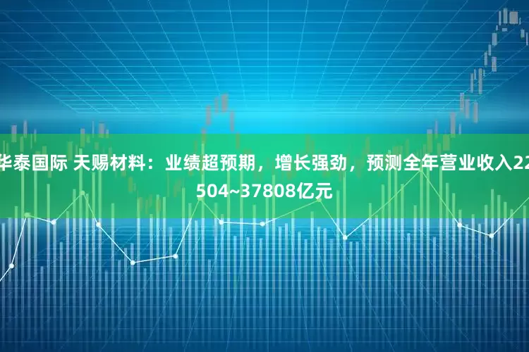 华泰国际 天赐材料：业绩超预期，增长强劲，预测全年营业收入22504~37808亿元